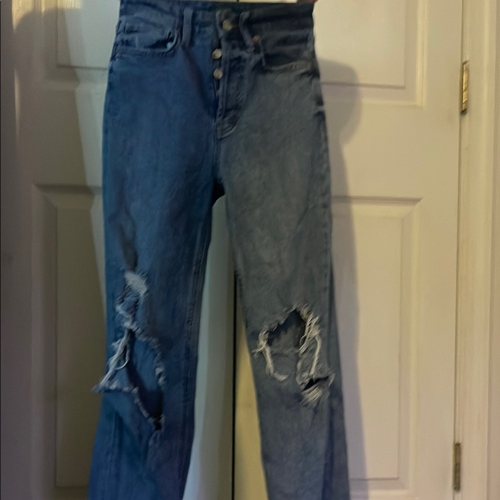 Women's Distressed Blue Jeans